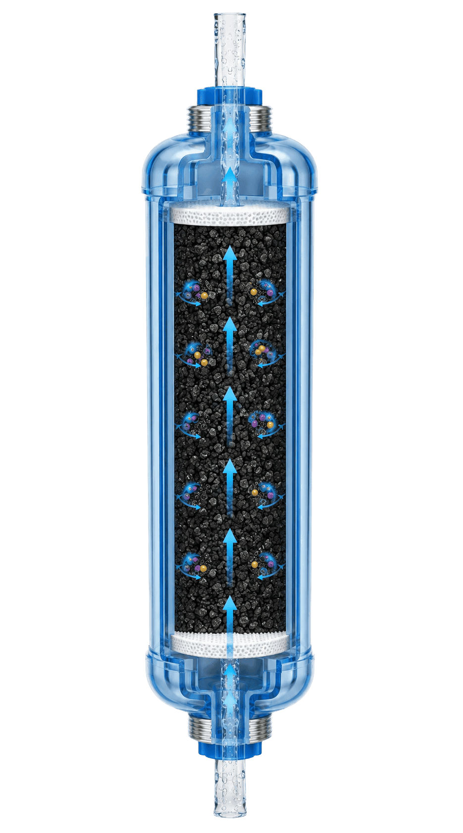 Post-carbon filter cutaway